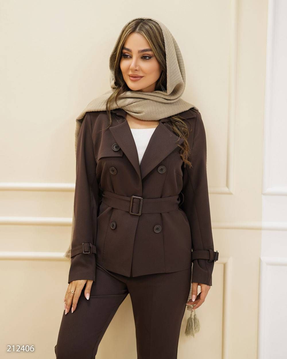 دو تکه زنانه کت شلوار مدل مهرنسا کد 2124