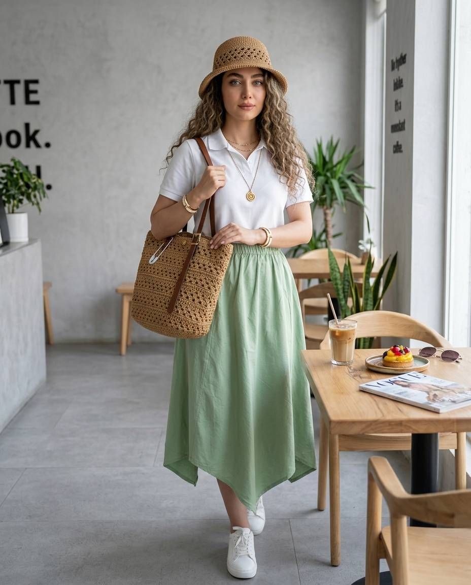 دامن تک زنانه الیاف طبیعی کد 3275