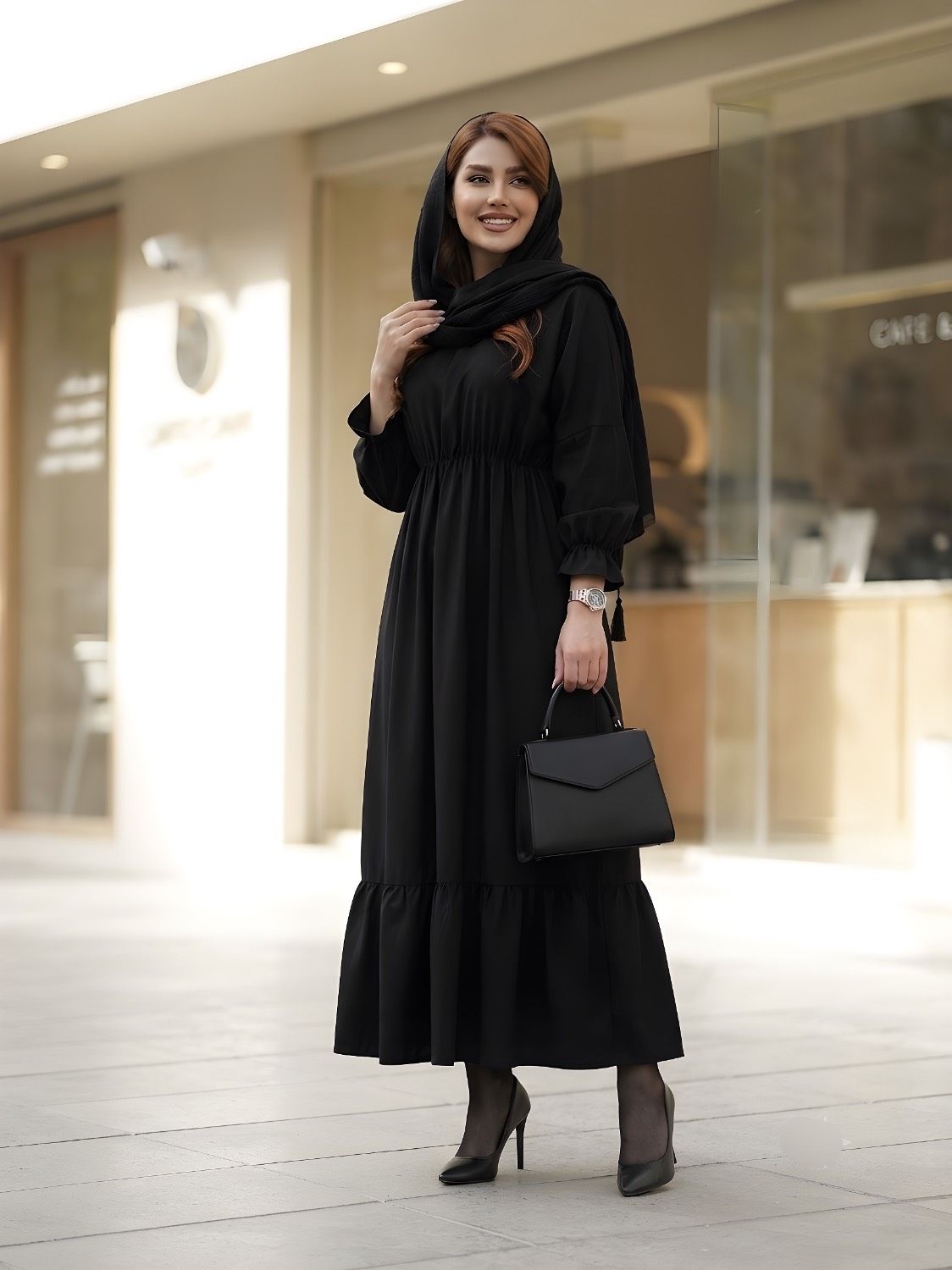 پیراهن مشکی زنانه کد 0474