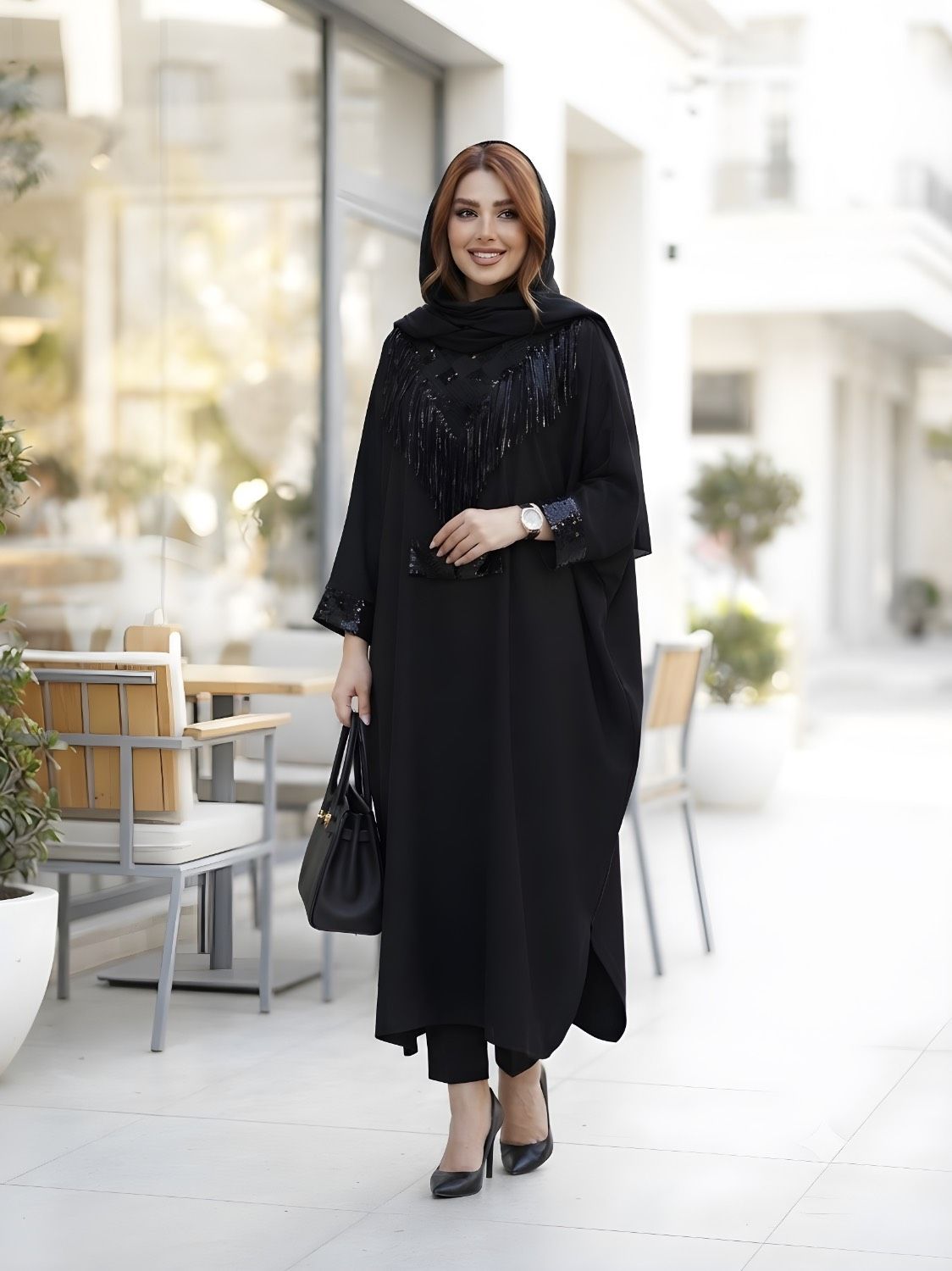 مانتو عبایی مجلسی زنانه کد 0476