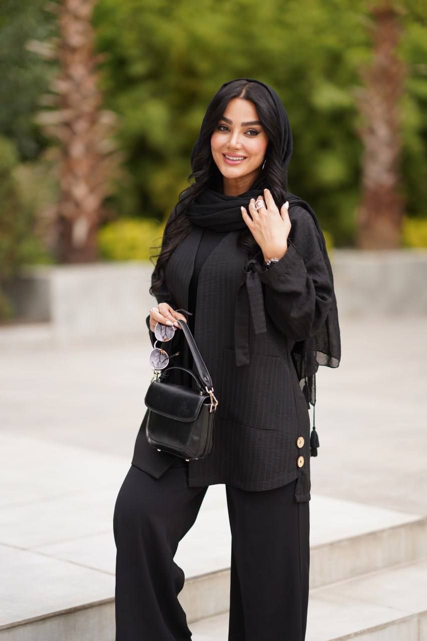 شومیز زنانه مدل عبایی آستین بند دار