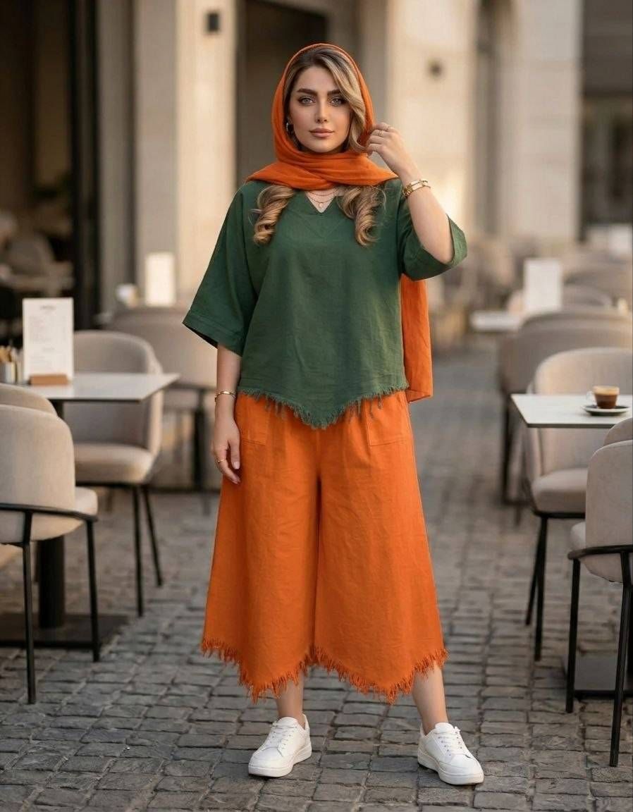 شومیز زنانه الیاف طبیعی کد 3301