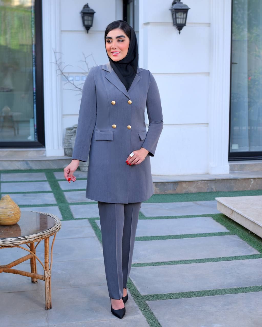 دو تکه زنانه مانتو شلوار اداری زرین کد 2732