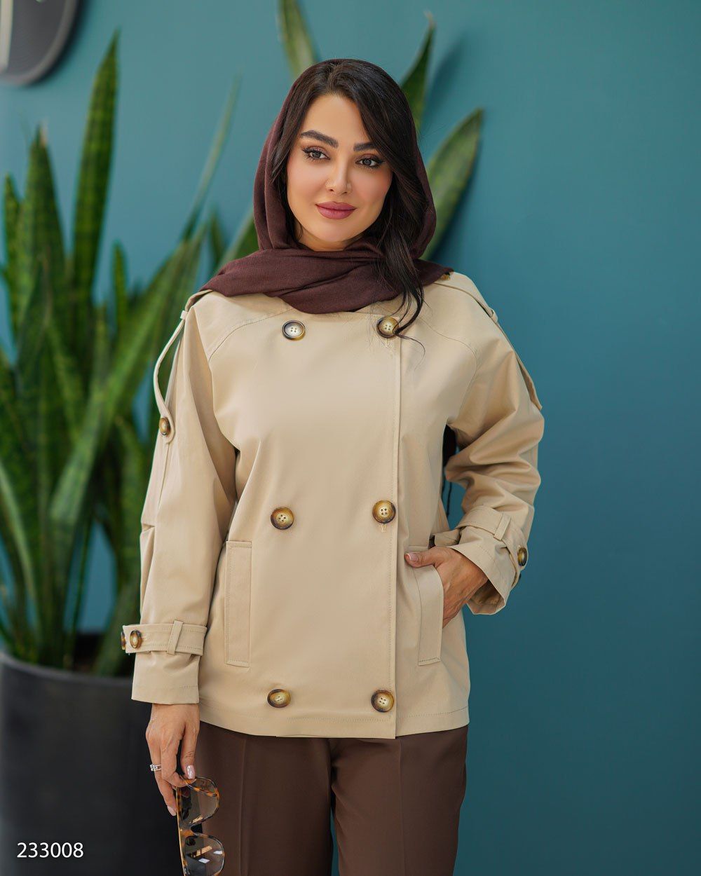 بارانی کتان زنانه مدل تیام کد 2330