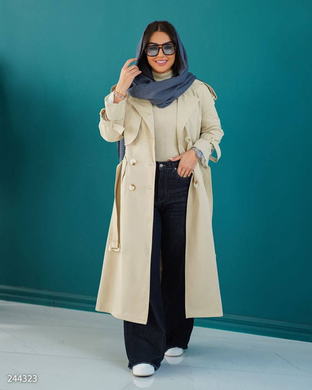 بارانی کتان زارا زنانه مدل ماناد کد 2443